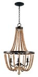 Kenroy Home Regas 3 Lt Wood Bead Chandelier, Golden Bronze Finish