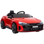 HOMCOM Audi RS e-tron GT Licensed Electric Cars for Kids Electric Ride-ons 12V Battery Powered Toy w/Remote Control Music, for 3-5 years, Red