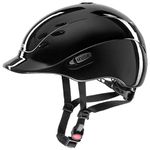uvex Onyxx Shiny - Lightweight Riding Helmet for Kids - Individual Fit - Optimized Ventilation - Black Shiny - 49-54 cm