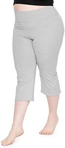 Women's Plus Size Capri Yoga Pants Heather Gray 5X