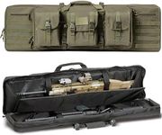 LSWKG Tactical Double Rifle Gun Case - Soft Range Bag 47 in Outdoor Tactical Carbine Rifle Bag Padded Rifle Storage Backpack Integrated Pistol A,118CM