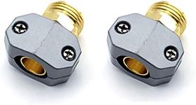 2 Pack Heavy Duty Garden Hose Repair Fittings, Zinc and Aluminum Male Hose Repair Mender Hose Connector