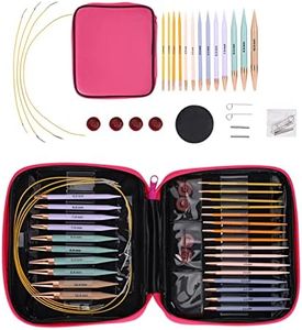 Gugxiom 13 Pairs of Interchangeable Circular Knitting Needles Set, Knitting Starter Kit, Knit Picks Interchangeable Needles, with PU Package, Knitting Kit for Beginners