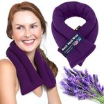 Purple : Sunny Bay Extra Long Neck Heating Wrap, Lavender Scented, Purple, 2.5 Pounds