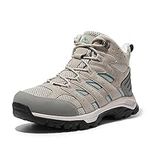 NORTIV 8 Women's Hiking Boots Outdoor Trekking Mid Backpacking Mountaineering lightweight boots, Light Grey, 8