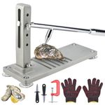 RealPlus Oyster Shucker Tool Set Adjustable Oyster Clam Opener with Shucking Knives Gloves and G-clip