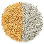 1500Pcs 4mm Spacer Round Beads Smooth Loose Ball Beads for Bracelet Necklace Jewelry Making Craft Supplies, Silver & Gold