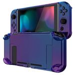 eXtremeRate PlayVital Back Cover for Nintendo Switch Console, Dockable Protective Case for Nintendo Switch, Hard Shell for Joycon Controller Separable Protector - Gradient Translucent Bluebell