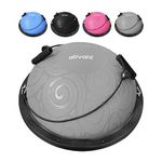 Ativafit Balance Ball Half Exercise Ball Balance Trainer Inflatable Yoga Ball for Home Gym Workouts Core Strength Fitness Half Ball with Resistance Bands, Pump, Support to 660 lbs (BLack)