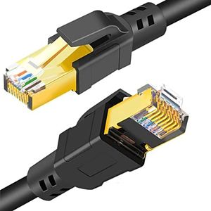 Cat 8 Ethernet Cable, Outdoor&Indoor, Faster Than Cat6 /Cat7 Cables, tunghey Heavy Duty High Speed 26AWG Internet Cord, Shielded Direct Burial RJ45 Network Cable,Weatherproof&UV Resistant (6m)