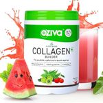 OZiva Vegan Collagen (Watermelon) with Biotin & Vitamin C For Brighter & Youthful Skin | Collagen Supplement For Women & Men | Plant Based Collagen Powder | Certified Vegan 200g (Pack of 1)