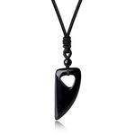 XIANNVXI Wolf Tooth Necklaces for Men Women Healing Crystals Pendant Necklaces Obsidian Crystal Necklaces Adjustable Rope Gemstone Reiki Jewellery