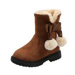 Boots for Girls,Kid Girls Side Zip Up Princess Booties Bowknot Lace Knee Boot Children's High Top Shoes E-Brown