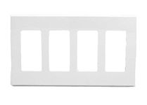 Leviton 80312-SW 4-Gang Decora Plus Wallplate Screwless Snap-On Mount (White)