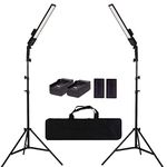 GSKAIWEN LED Video Light Battery Powered Photography Light Portable Handheld Wand,Dimmable 2800-5500K Photo Studio Light Kit with NP-970 Li-ion Battery and Stand for Portrait, YouTube,Outdoor Video