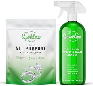 Sparklean Ultimate Shine Kit for Jewelry & Eyeglasses - Eco-Friendly Scratch Remover & Anti-Fog Cloth for Precious Metals & Lens Care | Lemon Oil Infused | 32 oz | Made in USA