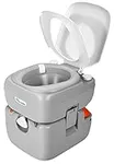 YITAHOME Portable Toilet 5.8 Gallon, Travel RV Potty with Level Indicator, T-Type Water Outlets, Anti-Leak Handle Water Pump, Rotating Spout, for Camping, Boating, Hiking, Trips