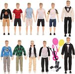 SOTOGO 31 Pieces Doll Clothes and Accessories for 12 Inch Boy Doll Include 12 Doll Clothes/Casual Clothes/Career Outfits/Jacket Pants Tops, 4 Pairs Shoes, Tennis Racket and Violin