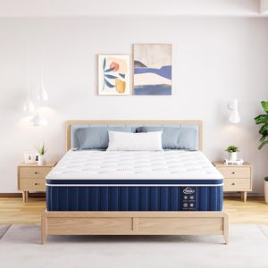 TeQsli Double Memory Foam Hybrid Mattress 4FT6 – 9-Zone Orthopedic, Medium Firm, 135x190x27cm