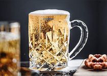 SYANKA Italian Premium Crystal Beer Mugs Set of 6, 400ml, Transparent, Beer Glass, Perfect for Gift