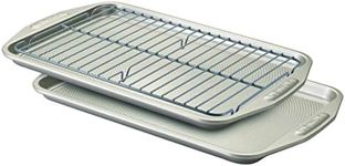 Circulon Nonstick Bakeware 3-Piece Cookie Pan Set, Warm Silver