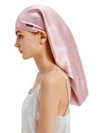 LILYSILK Silk Sleep Cap 100% Mulberry Silk 19 Momme Long Silk Bonnet for Curly Hair, Night Cap for Sleeping, Silk Hair Wrap for Women Rosy Pink