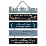 HPNIUB Bible Verse Wood Sign,Sunflower Christian Wall Art,Bible Verse Wooden Plaques(1.5"x12"),Farmhouse Bible Sign,Inspirational Plaque Sign for Home,Farmhouse,Kitchen,Office Decor… (blue)