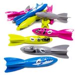 Boley 12 PC Sinking Dive Torpedo Pool Toys for Kids - Underwater Swimming Diving Toy for Summer Pool Parties Great as Party Favors