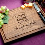 Straga Personalized Cutting Boards | Handmade Wood Engraved Charcuterie | Custom Housewarming, Home Purchase Gift for Homeowners, Rest Estate Agents (Home Sweet Home Design No.941)