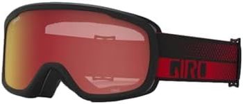 Giro Roam Ski Goggles - Snowboard Goggles for Men, Women & Youth - Red Flow Strap with Amber Scarlet/Yellow Lenses