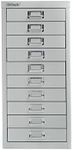 Bisley Desktop Cabinet 10 Drawer H590xW279xD380mm Steel - Color: Silver