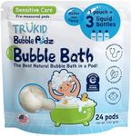 TruKid Bubble Podz Bubble Bath for Baby & Kids, NEA-Accepted for Eczema, Gentle Refreshing Colloidal Oatmeal Bath Bomb for Sensitive Skin, pH Balance 7 for Eye Sensitivity, Unscented (24 Podz)
