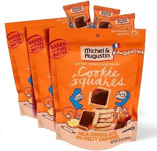 Michel et Augustin Cookies, Individually Wrapped Snacks, 3 Pack, Gourmet Milk Chocolate & Caramel Shortbread, 15 French Butter Cookies per bag