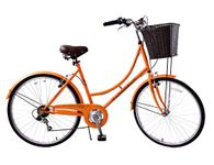 Ammaco Classique 26" Wheel Heritage Traditional Classic Ladies Lifestyle Bike & Basket 16" Frame Dutch Style Orange