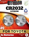 Toyota Key Fob Battery Replacement Kit - CR2032 3V Lithium Batteries (2-Pack) - OEM-Quality for RAV4, Highlander, Camry, Corolla, Prius & More - Easy Install with Pry Tool