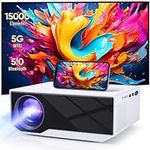 ZDK Projector with Wifi and Bluetooth, 15000lux 500ANSI Native 1080P Bluetooth Projector For Outdoor Home Movie 300", Compatible with Iphone Android Phone/ TV Stick/ PS5/ PC/ Laptop