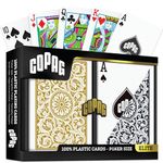 Copag Playing Cards 1546 Elite Design 100% Plastic 1 Set (2 Decks) Black Gold Poker Size Regular Index