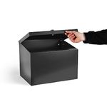 Indoor Outdoors Metal Parcel Delivery Box - Waterproof and Secure Container, Courier Package, Postbox, Drop Box Deliveries - British Steel (Grey, With Lock)