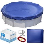 Winter Pool Cover 28 ft Round for Above Ground | Extra Thick & Durable Above-Ground Pool Cover | Sapphire Series of Premium Cold- and UV-Resistant Pool Cover | by Yankee Pool Pillow