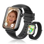 JHLGRE Smart Watch for Kids, 1.83" Touch Screen, with 4G Video/Phone Call/Voice Chat, GPS+LBS+WiFi Tracker & SOS Function, Class Mode, IP68 Waterproof, Birthday Gift for Boys Girls (Black)