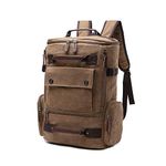 Canvas Backpack, Casual Backpack Unisex Vintage Canvas Rucksack Hiking Backpack Travel Bag Laptop Backpack School Bag Student Bag Satchel Trekking Backpack Camping Bag Coffee