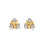 CANDERE - A KALYAN JEWELLERS COMPANY 14K BIS Hallmark Pure Yellow Gold and certified SIIJ Real Diamond Stud Earring for Women with Screw Back closure