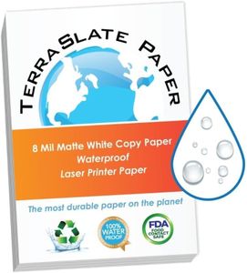 TerraSlate Copy Paper Waterproof Laser Printer, Rain Weatherproof, 8 Mil, 8.5x11-inch, 250 Sheets