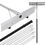 Premium Roof Rakes for Snow Removal - Thickened 5.2ft - 20ft Easy to Assemble Snow Roof Rake - All-Aluminum Roof Snow Removal Tool with Anti-Slip Sponge Handle - 26" Wheel Scraper Head 5-Section Tube