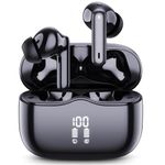 Wireless Earbuds, Headphones Bluetooth 5.3 Earphones with 13mm Drivers, IP7 Waterproof Earbuds, 36H Playtime, LED Display, Mini Ultra Light Black