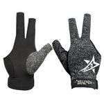 KONLLEN Billiards Gloves Left Hand/Right Hand L/XL Pool Gloves Lycra Material Professional Non-Slip Adjustable Breathable Billiards Match Gloves Snooker Nine-Ball 3 Cushion Carom Pool Accessories