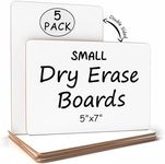 Scribbledo Set of 5 Small White Board Dry Erase Boards Classroom Pack Mini White Boards 5" x7” Double Sided Personal Whiteboards for Students Teachers School Supplies Lapboards