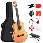 Classical Guitar Full Size 4/4 Spanish Style Classical Guitarra, 39 Inch Nylon Strings Guitar Ideal for Beginner Adults, Solid Cedar Top, by Vangoa