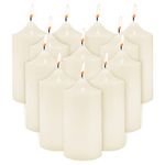 3 x 6" Unscented Pillar Candles for Weddings, Home Decoration, Relaxation, Spa, Smokeless Cotton Wick. (12 Pack) by Super Z Outlet (Ivory)