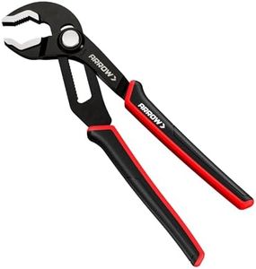 ARROW 10-Inch Groove Joint Pliers, Quick Adjust Water Pump Pliers with Press & Slide Button, CR-V Steel Tongue and Groove Plier with TPR Handle for Plumbing, Automotive and Household Repairs